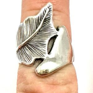 LEAF RING Sterling Silver 925 Stamped Size 8.5